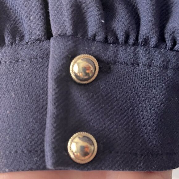 Talbots Plus 3X Navy Half-Zip Blouse Classic Lightweight Top, Workwear Essential - Picture 4 of 7